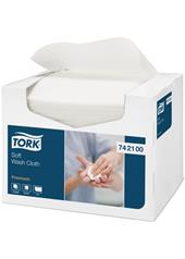 265146 Tork 742100 Vaskeklut TORK Premium 30X19 hvit (135) Tekstilliknende myk vaskeklut